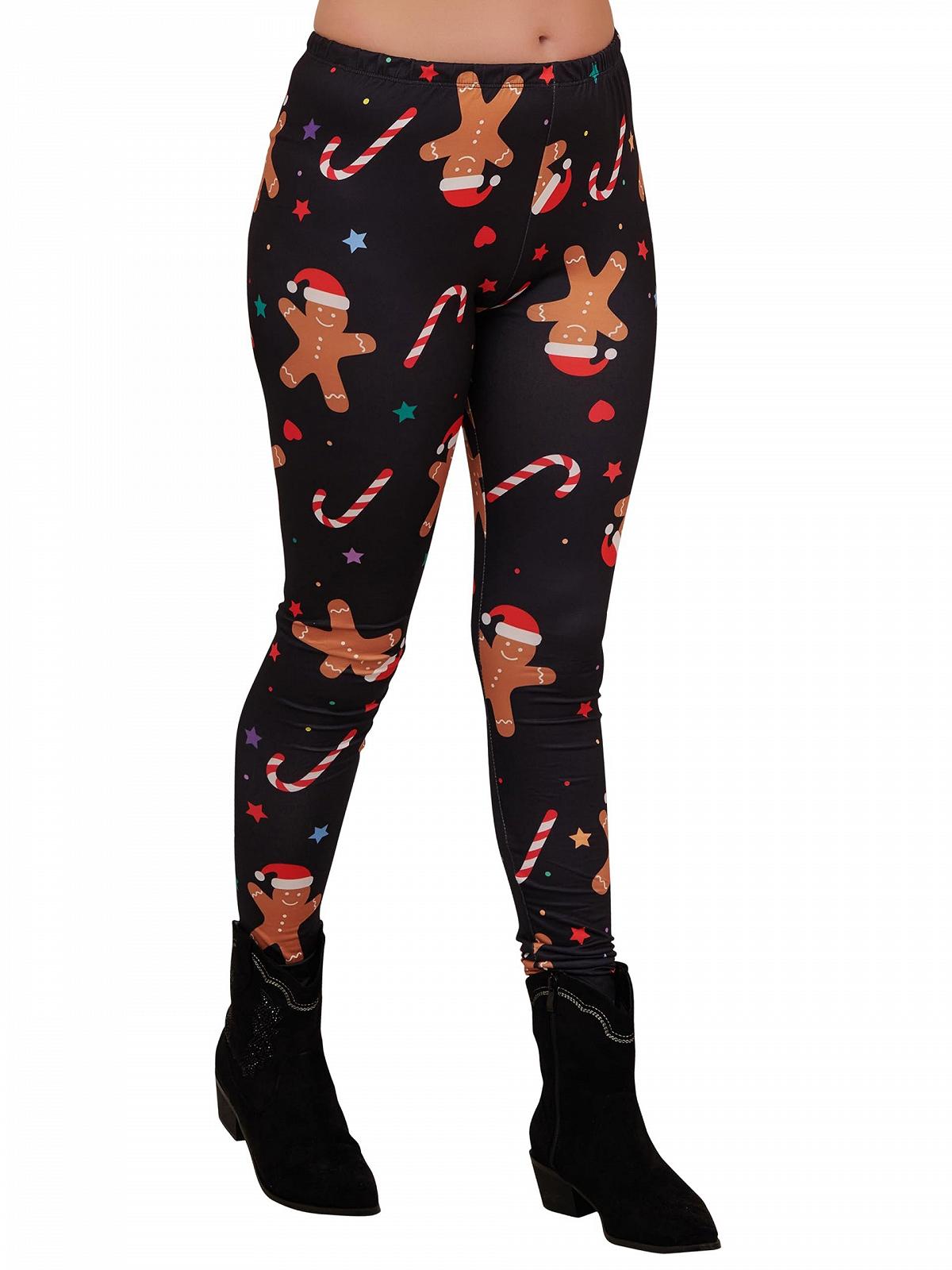 Леггинсы Love My Fashions Рождественские с высокой талией и оригинальным узором, фото №1