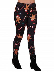 Леггинсы Love My Fashions Рождественские с высокой талией и оригинальным узором - Фото 1
