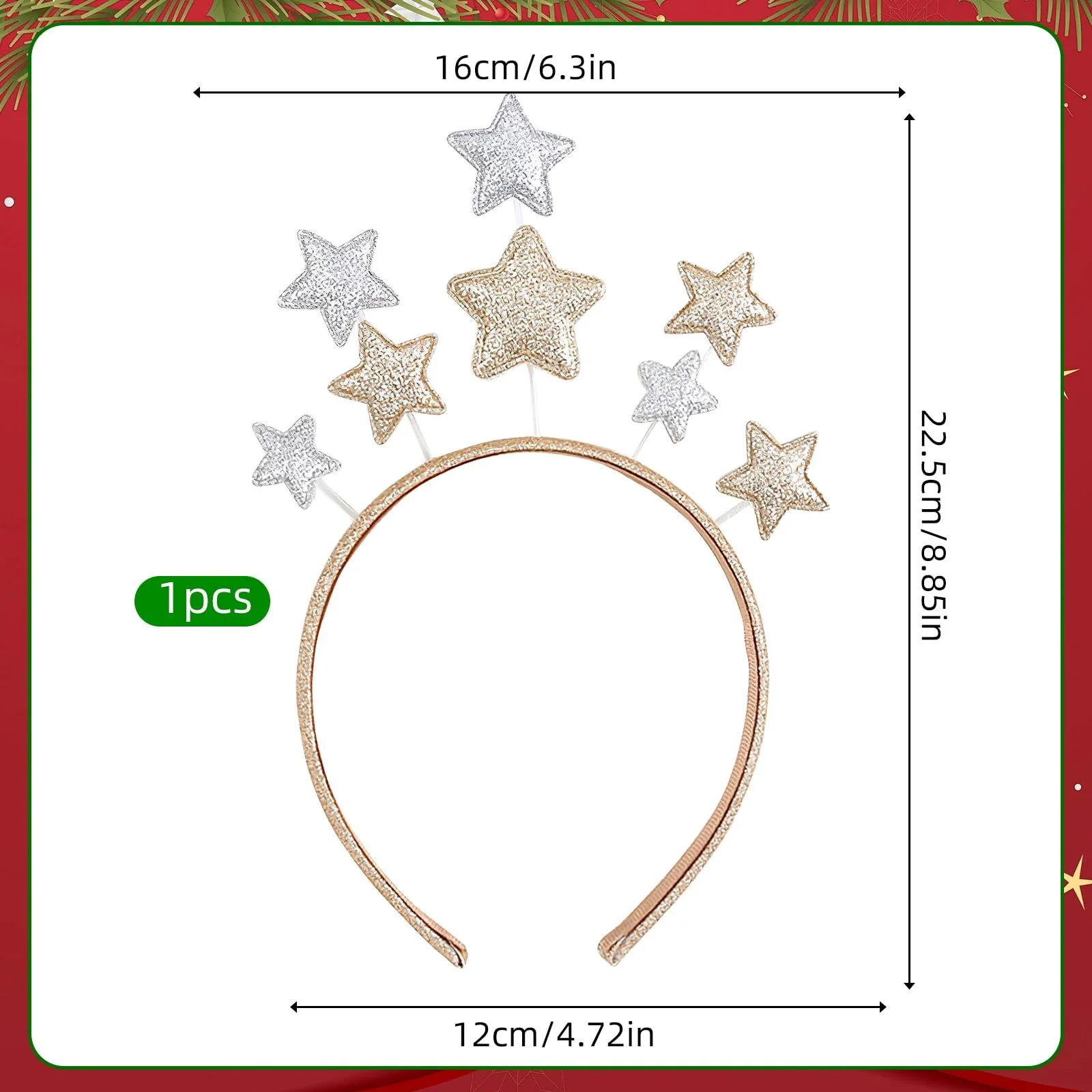 Обруч для волосся Різдвяна, фото №6