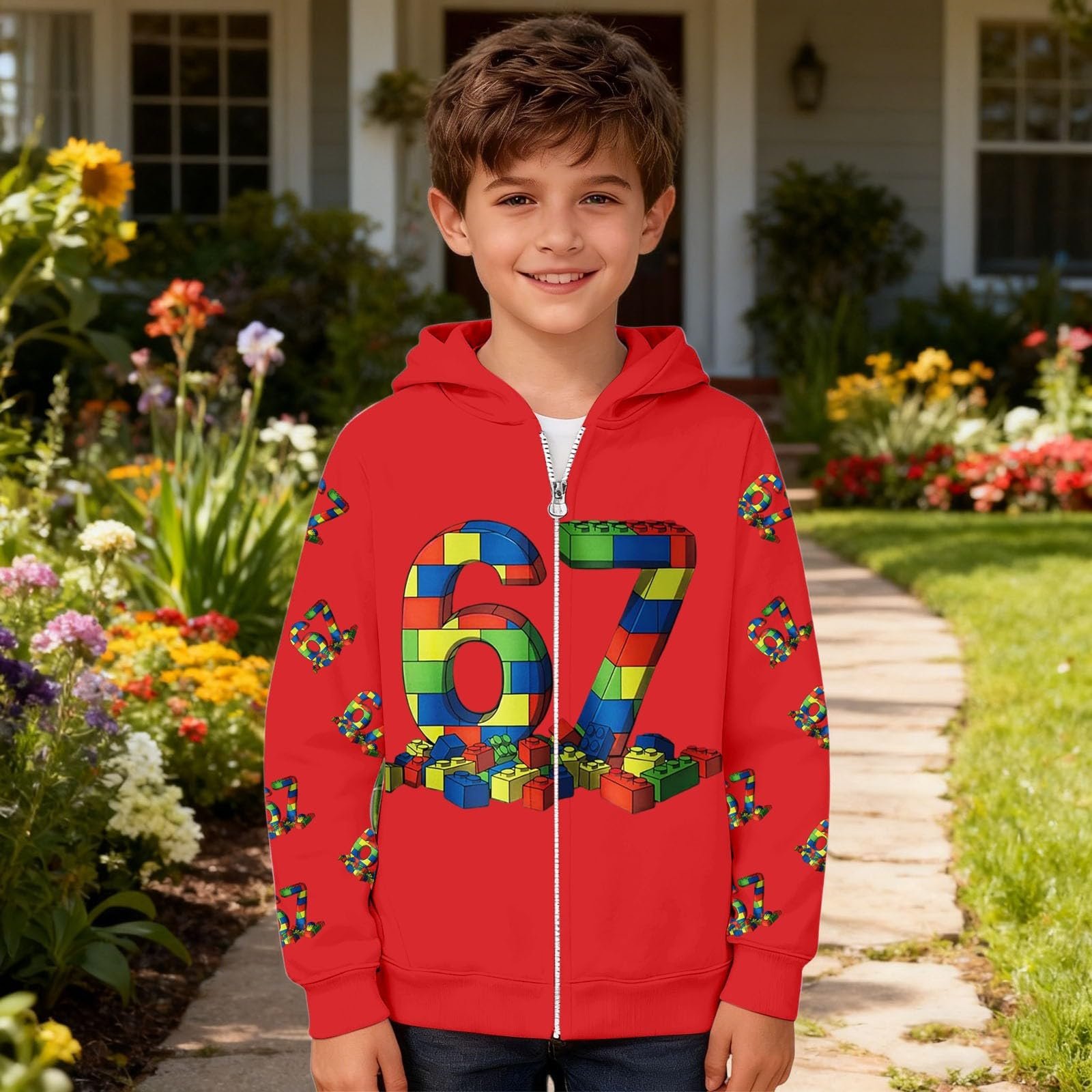 Худі Generisch Дитячий 67 для хлопчиків і дівчаток, світшот Six Seven, фото №3