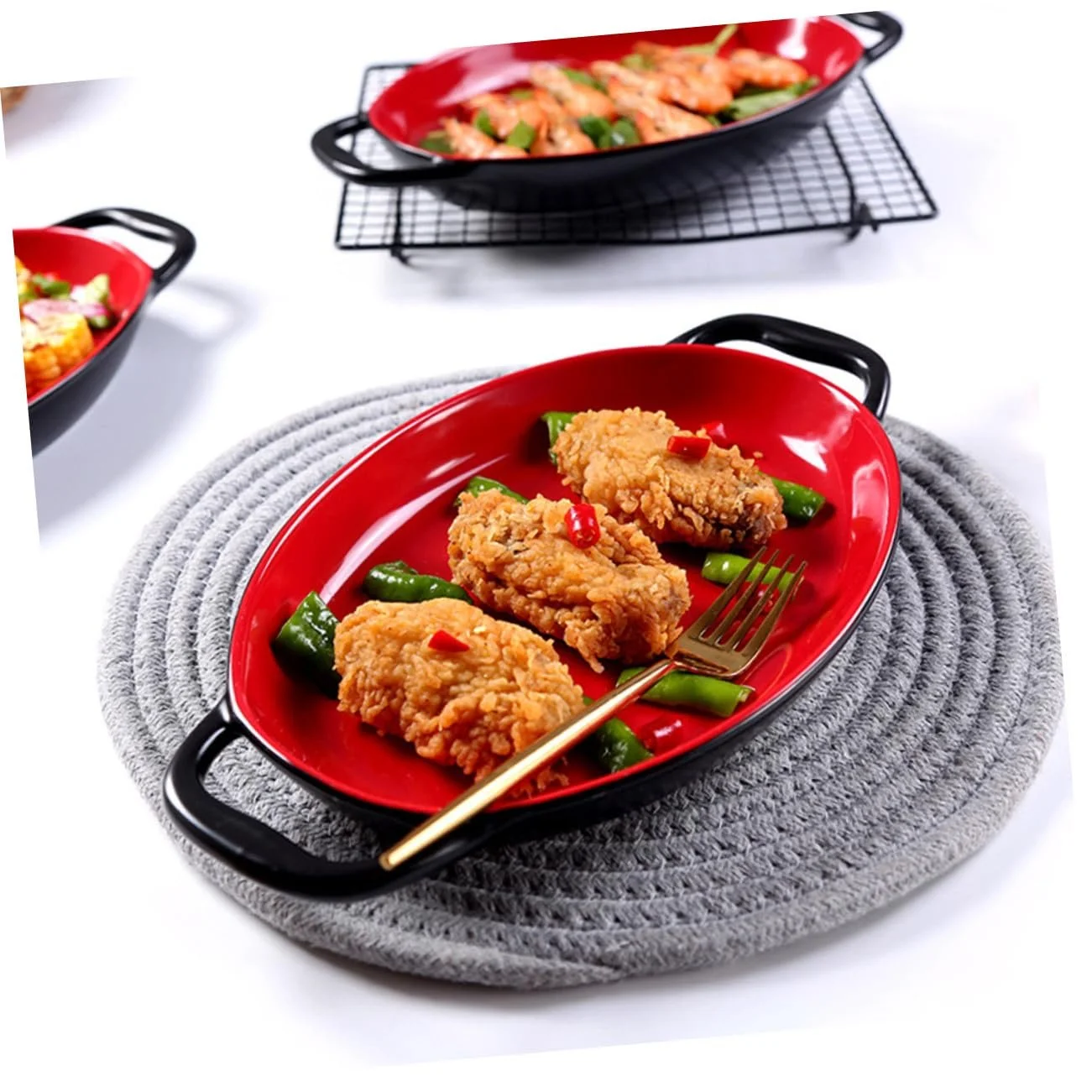 Форма для запікання керамічна VALICLUD з двома ручками, термостійка, фото №7