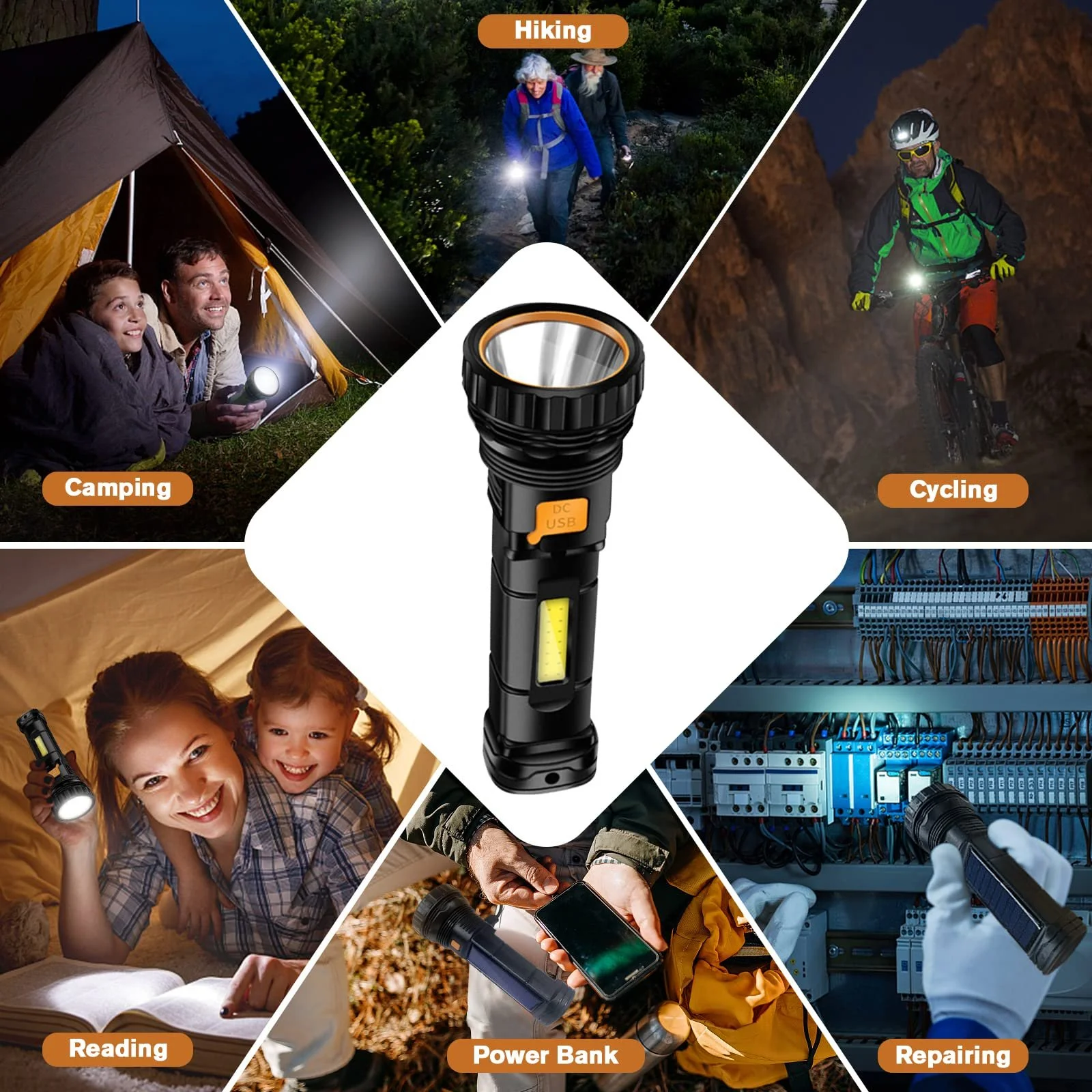 Сонячний LED ліхтар, USB акумуляторний сонячний , з 3 режимами, фото №7