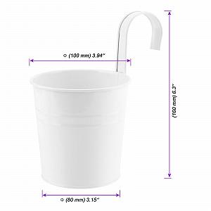 Квіткові горщики підвісні 6 шт. металеві 10 см Білий synthetic.ua - Фото 1