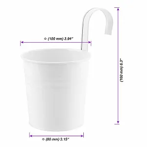 Цветочные горшки подвесные 6 шт. металлические 10 см Белый synthetic.ua - Фото 1