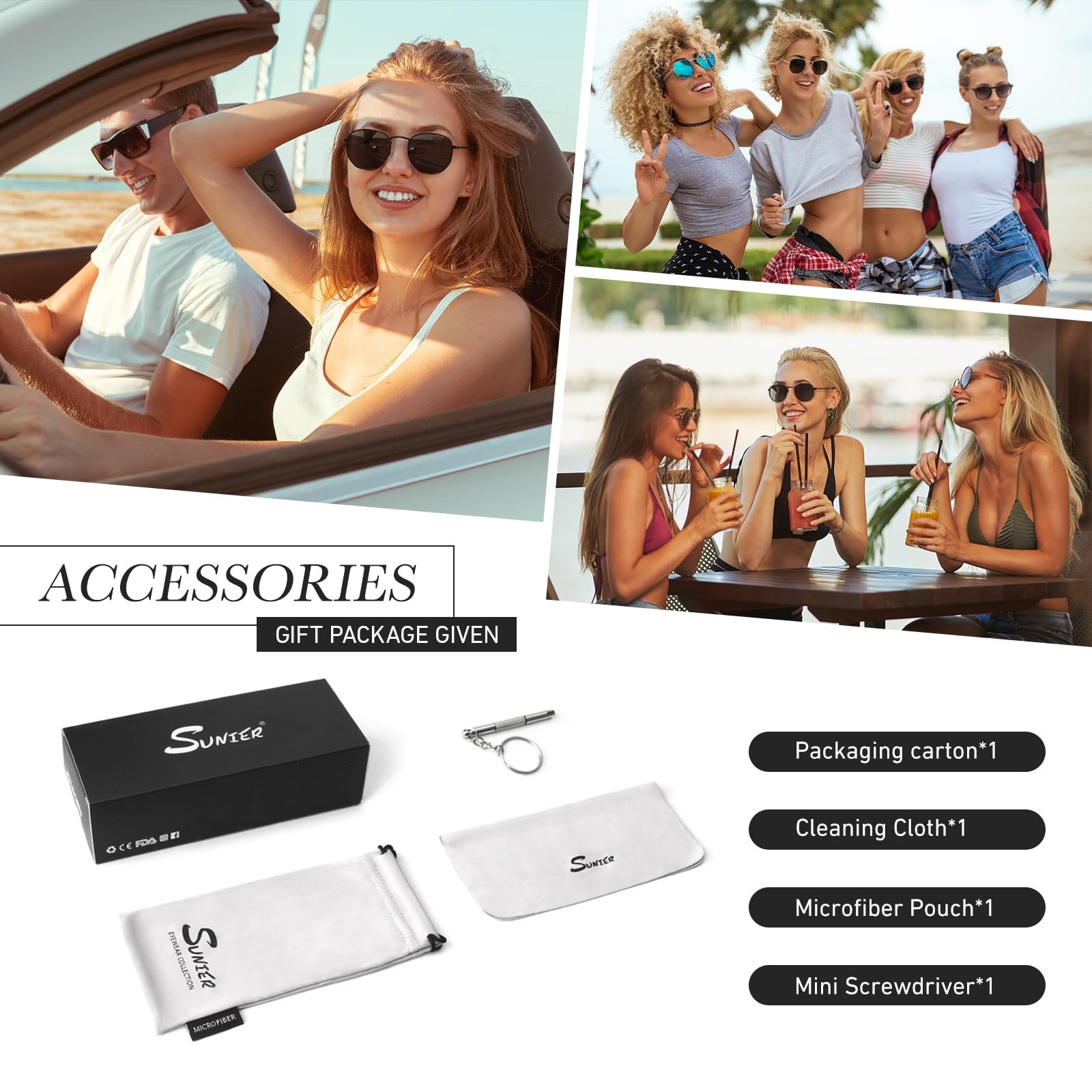 Сонцезахисні окуляри Sunier Поляризовані Модні Apace Polygon для жінок та чоловіків, Ультралегка шестикутна металева оправа, 100% захист UV400, фото №7 Сонцезахисні окуляри Sunier Поляризовані Модні Apace Polygon для жінок та чоловіків, Ультралегка шестикутна металева оправа, 100% захист UV400, фото №7