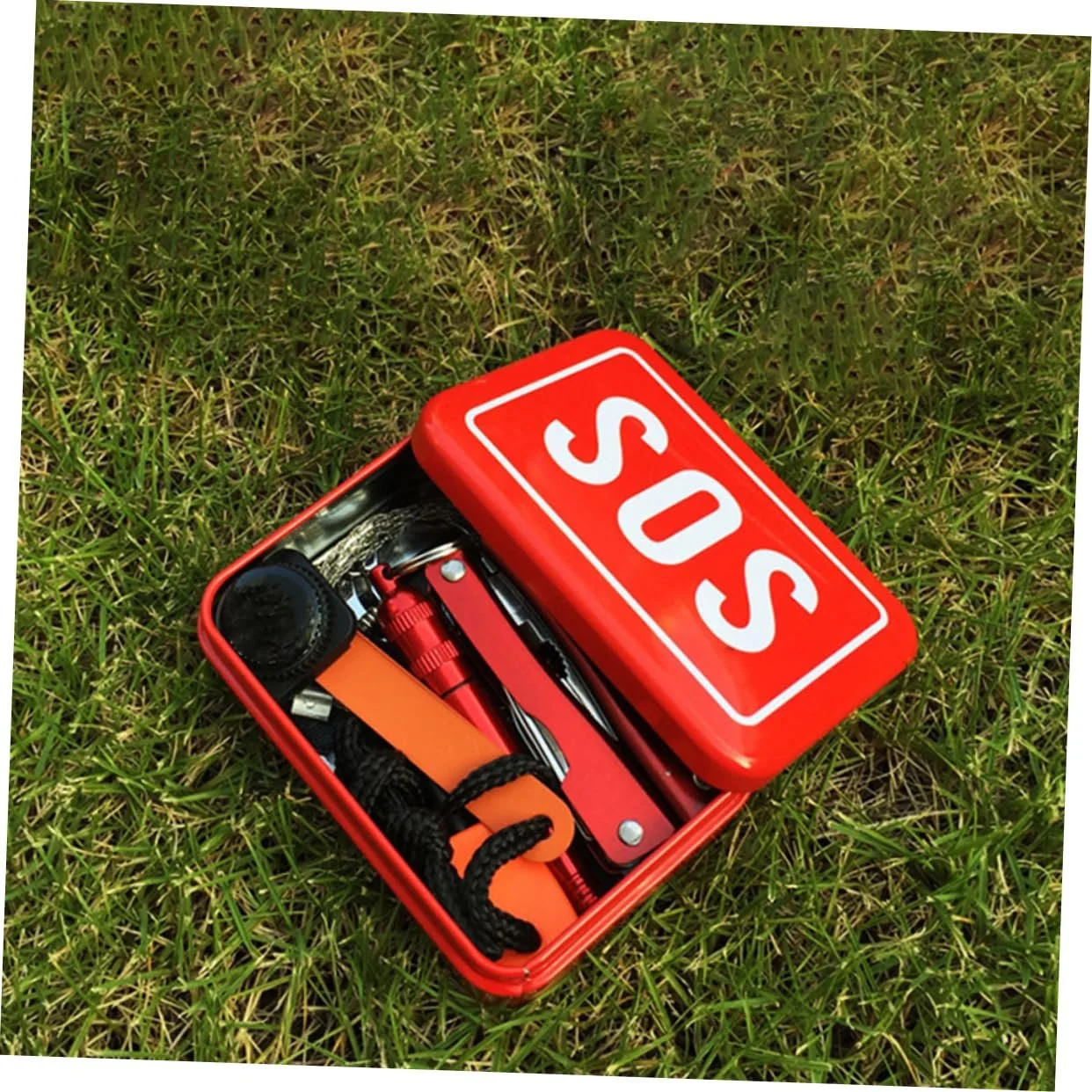 Ящик для інструментів Sosoport, 4 шт., для вулиці, маленький, портативний міні-контейнер, органайзер для зберігання, металевий, червоний, фото №4