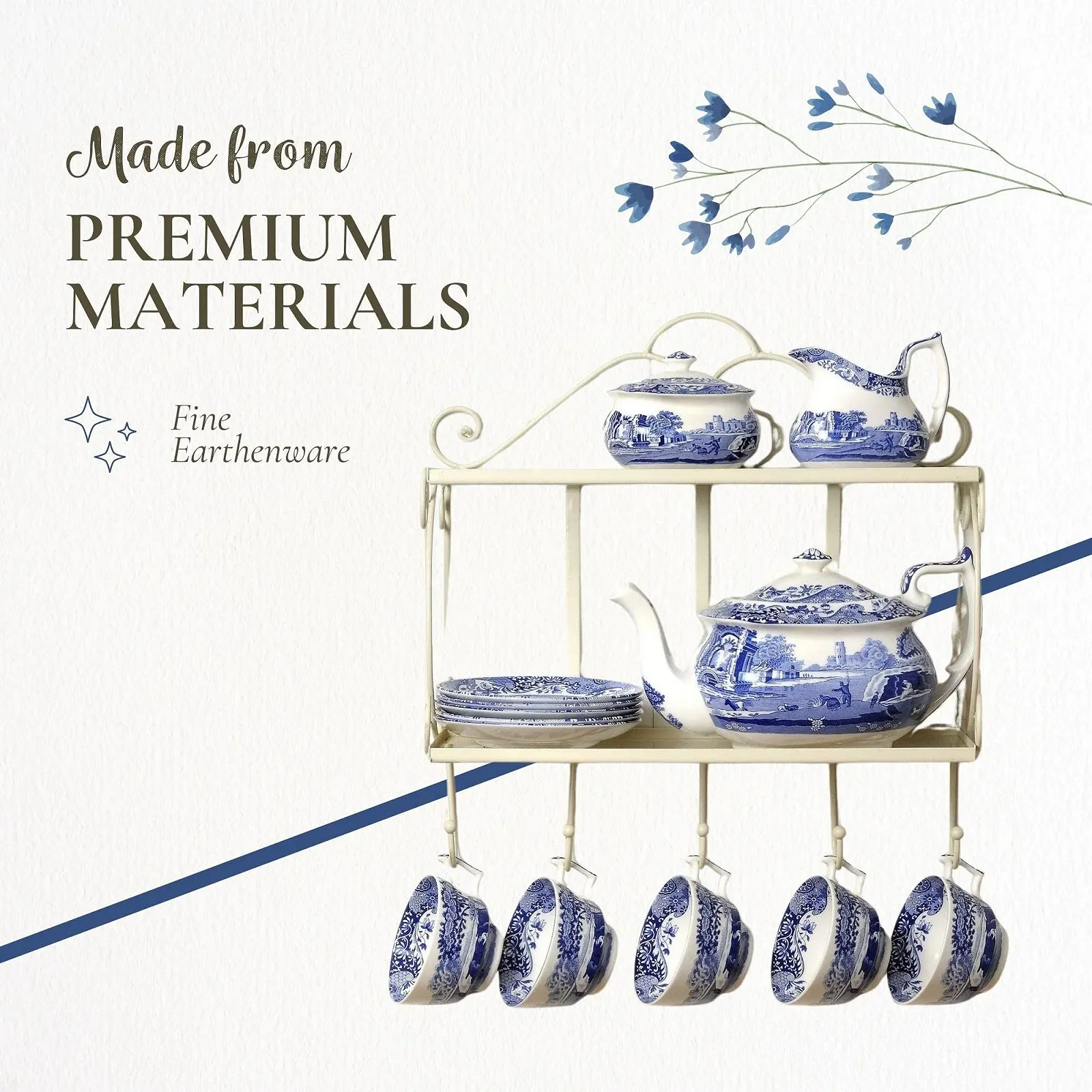 Чайні ложки Blue Italian S/6, блакитно-білі, фото №4