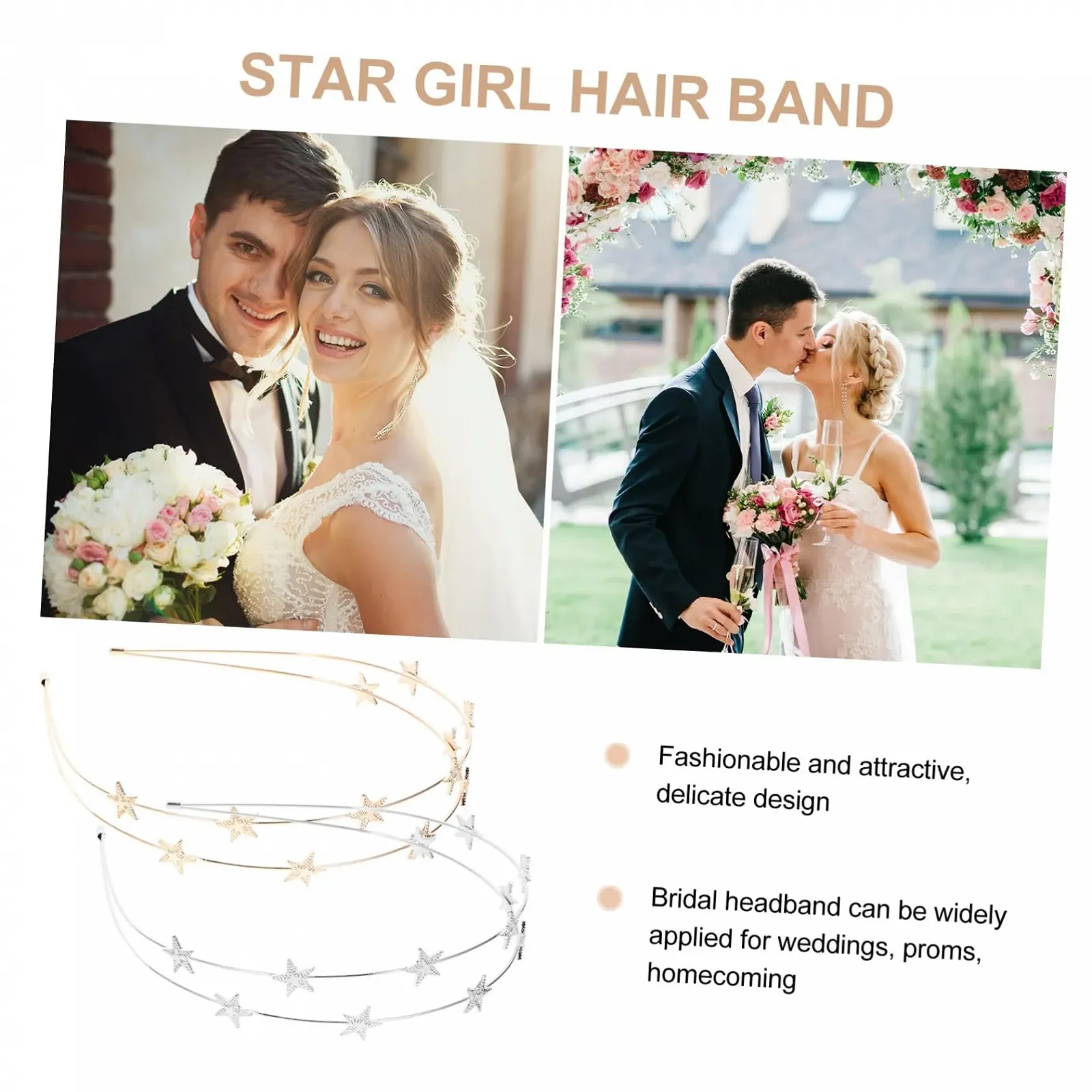 Обруч Abaodam для волосся для дівчат, зірка, німб, корона, сріблястий, 2 шт, фото №8 Обруч Abaodam для волосся для дівчат, зірка, німб, корона, сріблястий, 2 шт, фото №8
