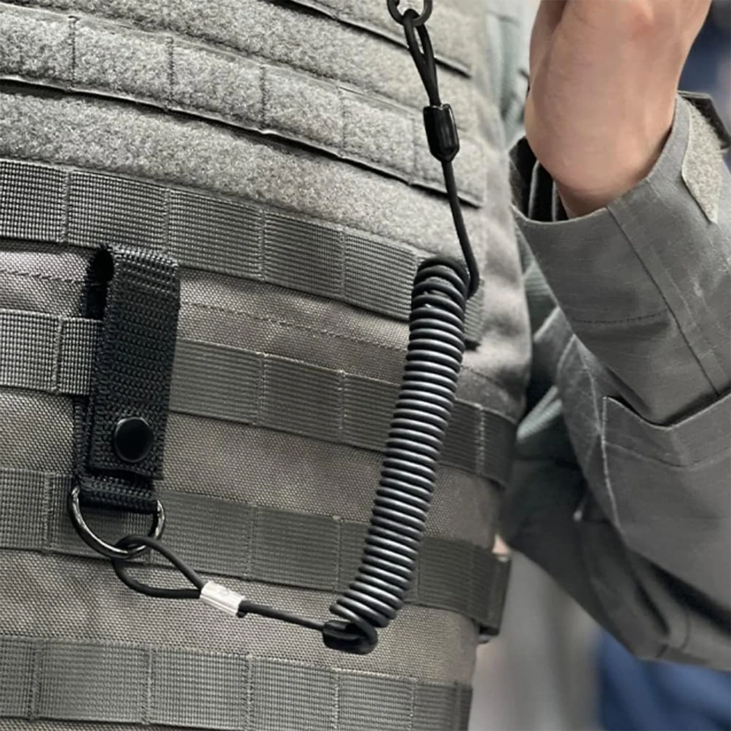 Брелок ZDNT Спіральний, 2шт, тактичний, паракордовий ремінець, еластична мотузка, чорний, фото №7