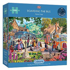 Купить Пазл Gibsons Games Nostalgia Boarding The Bus 1000 элементов 100% переработанный картон - Фото 1 Пазл Gibsons Games Nostalgia Boarding The Bus 1000 элементов 100% переработанный картон - Фото 1