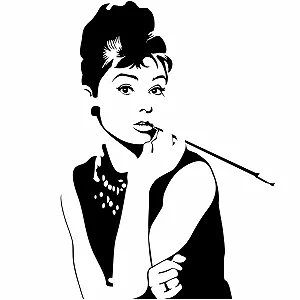 Наклейка на стіну Grandora Audrey Hepburn I W852 42 x 58 см Чорна synthetic.ua - Фото 1