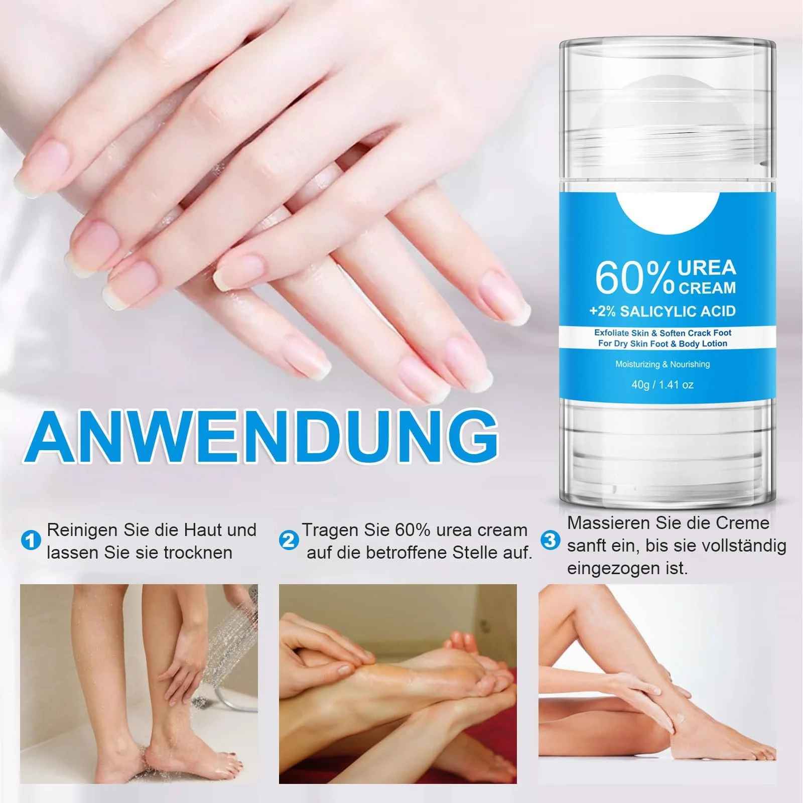 Крем для ног с мочевиной 60% и салициловой кислотой 2% против мозолей 2 шт., фото №7