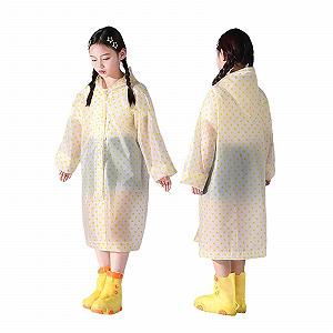 Детский дождевой плащ-пончо EQWIGKEIT Многоразовый Унисекс Водонепроницаемый M Для девочек и мальчиков С капюшоном Для путешествий, походов, кемпинга и езды на велосипеде - Фото 1