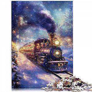 Пазл Christmas Train in Winter 1000 елементів 26 x 38 см synthetic.ua - Фото 1