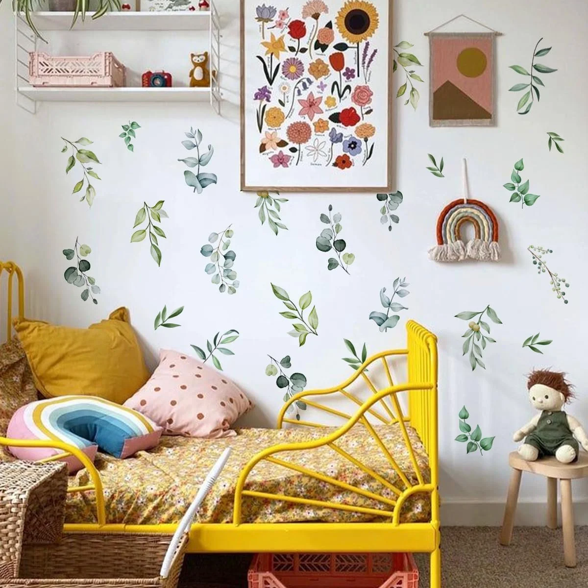 Наклейки на стіну WandSticker4U Листя евкаліпта Набір 6 шт. 140 x 70 см Зелений, фото №2 Наклейки на стіну WandSticker4U Листя евкаліпта Набір 6 шт. 140 x 70 см Зелений, фото №2