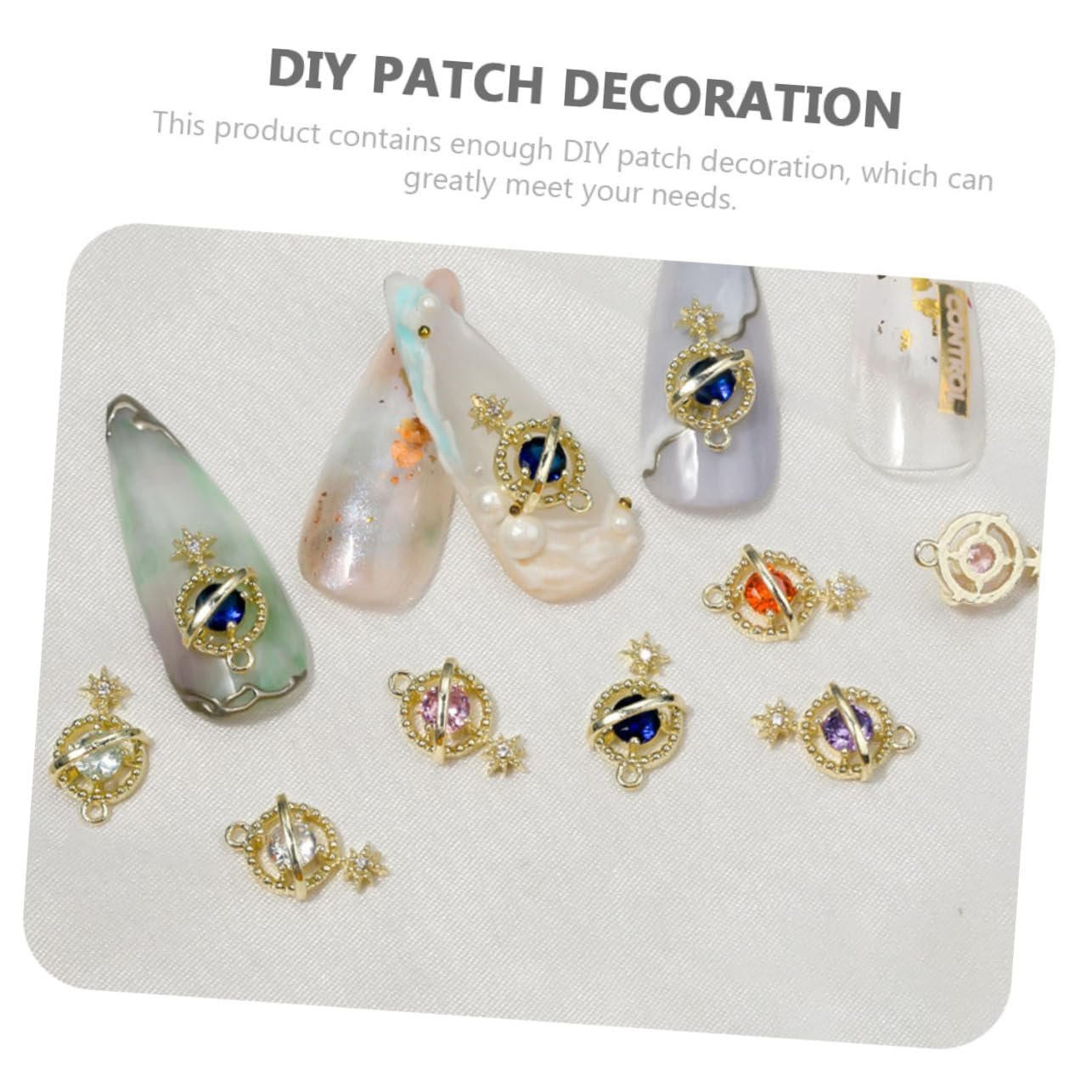 Украшение для ногтей Планета Zircon Планеты Модные украшения для ногтей Стразы для ногтей Блестки для ногтей Аксессуары для ногтей Ювелирные изделия для ногтей Стразы для маникюра Наклейки для ногтей Сплав, 6 шт., фото №7