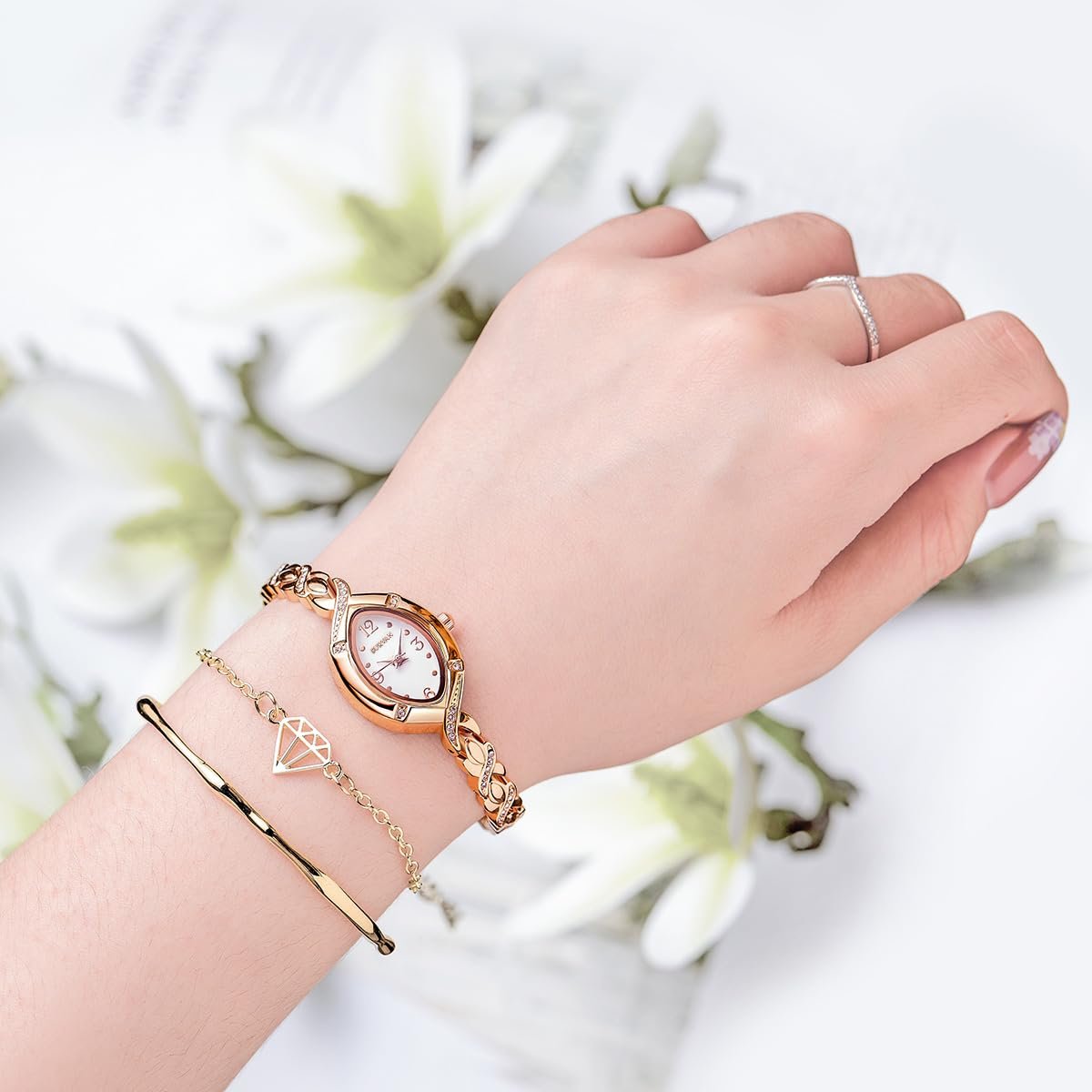 Жіночий годинник SURVAN WatchDesigner Кварцовий Японський Водонепроникний Золотий Колір Нержавіюча сталь Браслет, фото №5