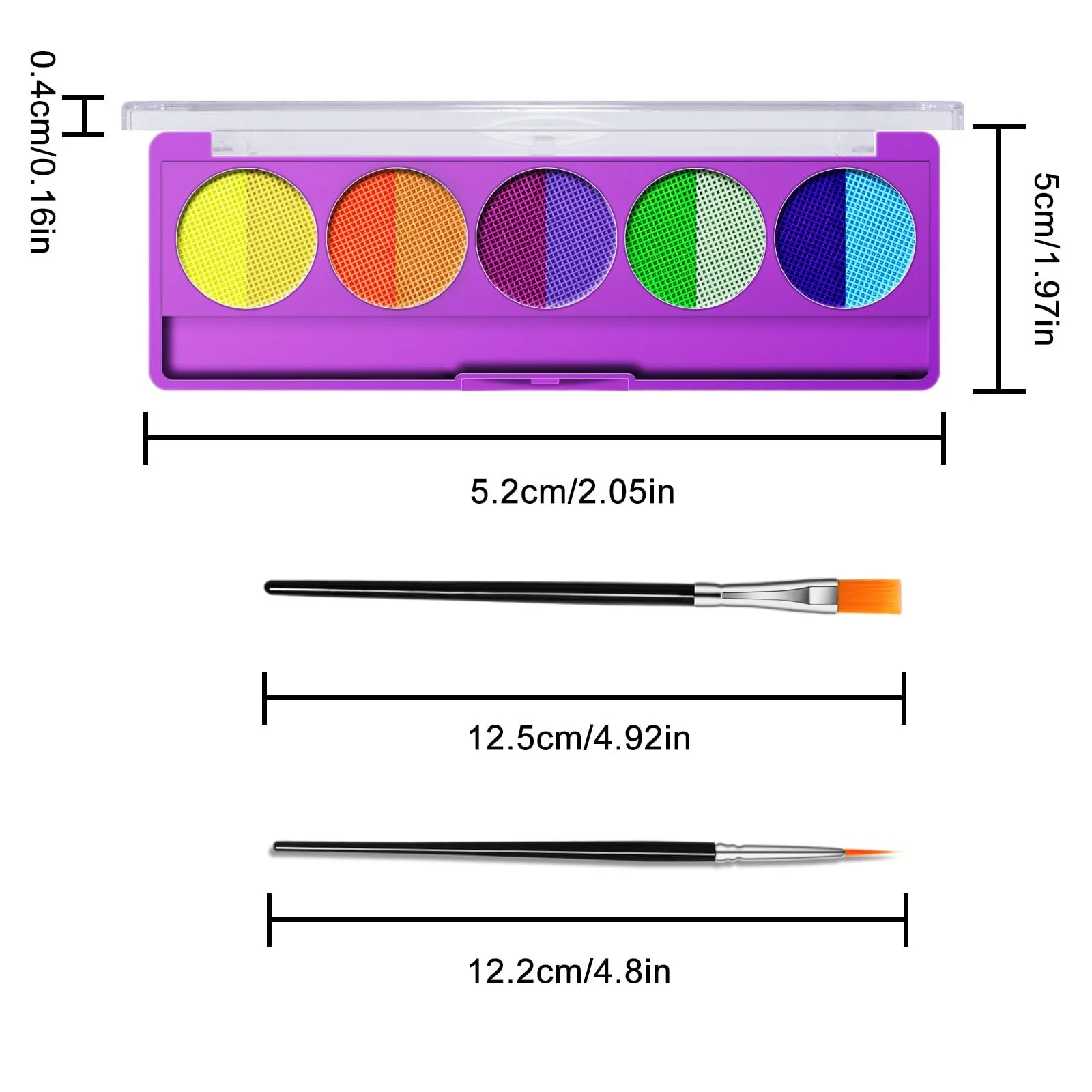 Палетка EYELINER KYDA 10 цветов UV Glow Водно-активируемая, фото №7