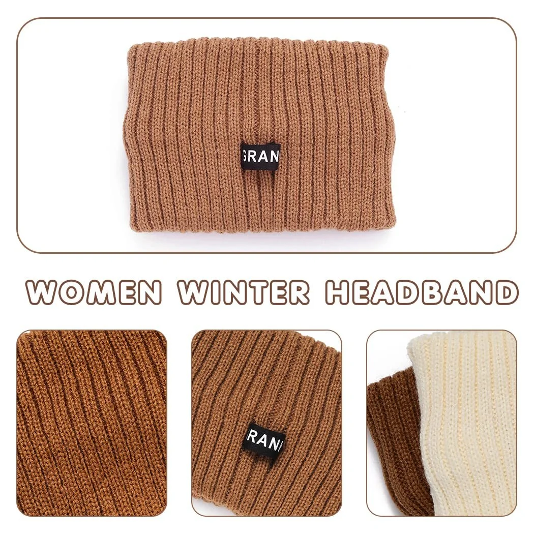 В'язана Зимова Пов'язка на Голову Бежева Еластична, фото №3 В'язана Зимова Пов'язка на Голову Бежева Еластична, фото №3
