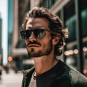 Поляризовані сонцезахисні окуляри ретро стилю WOODONLY квадратні із захистом UV400 для чоловіків та жінок synthetic.ua - Фото 1