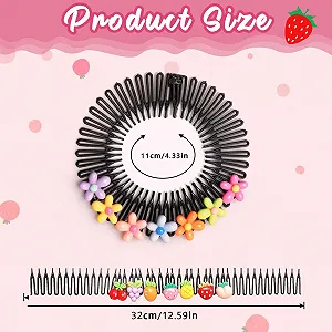 Обруч для волос с цветами и расческой, 4 шт synthetic.ua - Фото 1