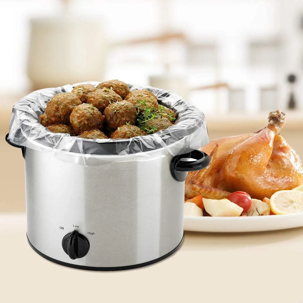 Лінери для повільноварки WRAPOK Кухонні одноразові пакети BPA Free Овальна або кругла каструля Великий розмір 13 x 21 дюйм 3-8.5 кварт 3 пакети (30 пакетів загалом), фото №5