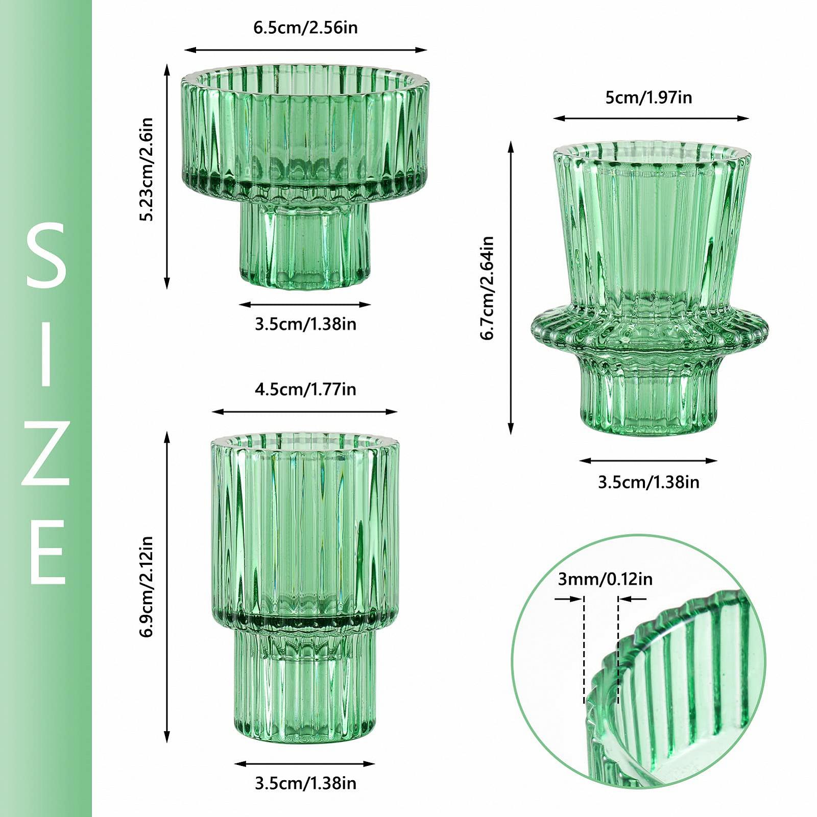 Підсвічник SPETYORT Скляний Набір з 3 Зелених, фото №2 Підсвічник SPETYORT Скляний Набір з 3 Зелених, фото №2