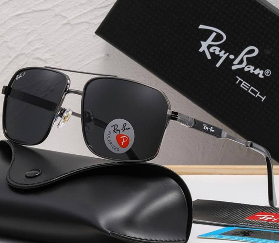 Мужские солнцезащитные очки для водителей Ray Ban с серебристой оправой, фото №1 Мужские солнцезащитные очки для водителей Ray Ban с серебристой оправой, фото №1