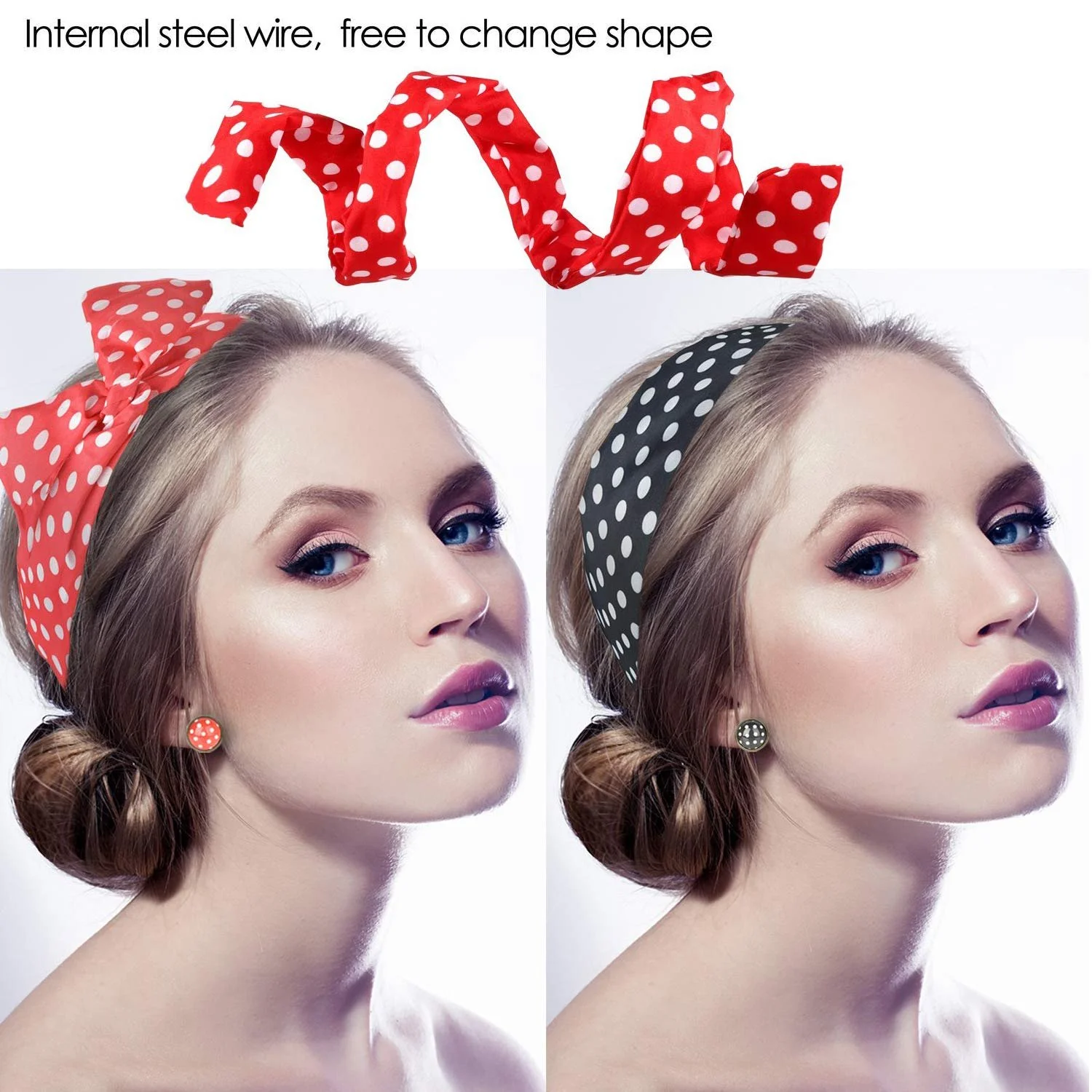 Повязка Узел, в горошек, фото №5