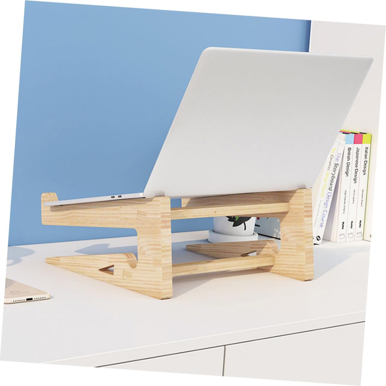 Підставка Дерев'яна для ноутбука GALPADA Регульована для комп'ютерів 12-14,7 дюймів, фото №4