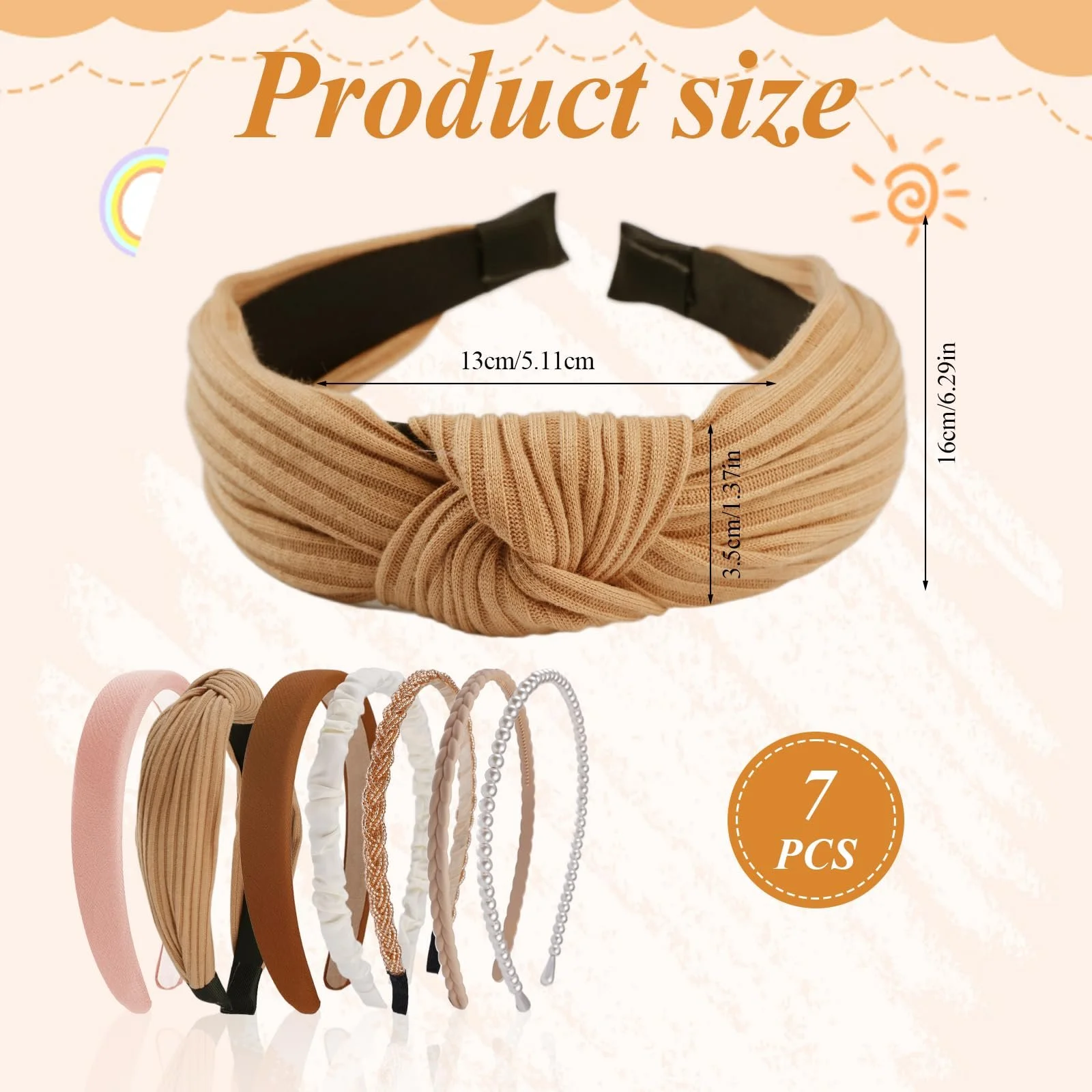 Набор обручей для волос 7 шт., фото №2