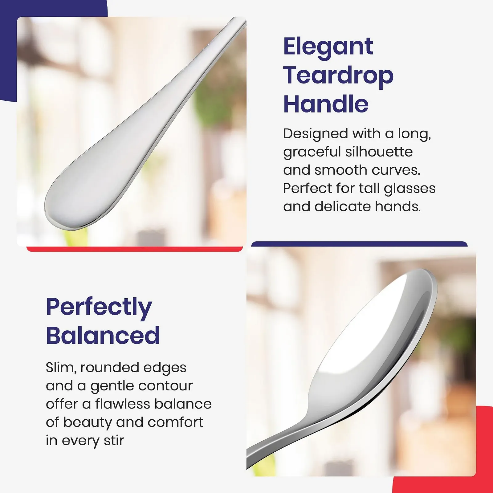 Ложка для лате з нержавіючої сталі 20 см, набір 12 штук, фото №4