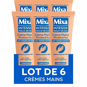 Крем для рук Mixa Intensif Dry Skin для захисту від сухості з 100% рослинними оліями, 100 мл (6 шт. в упаковці) - Фото 1