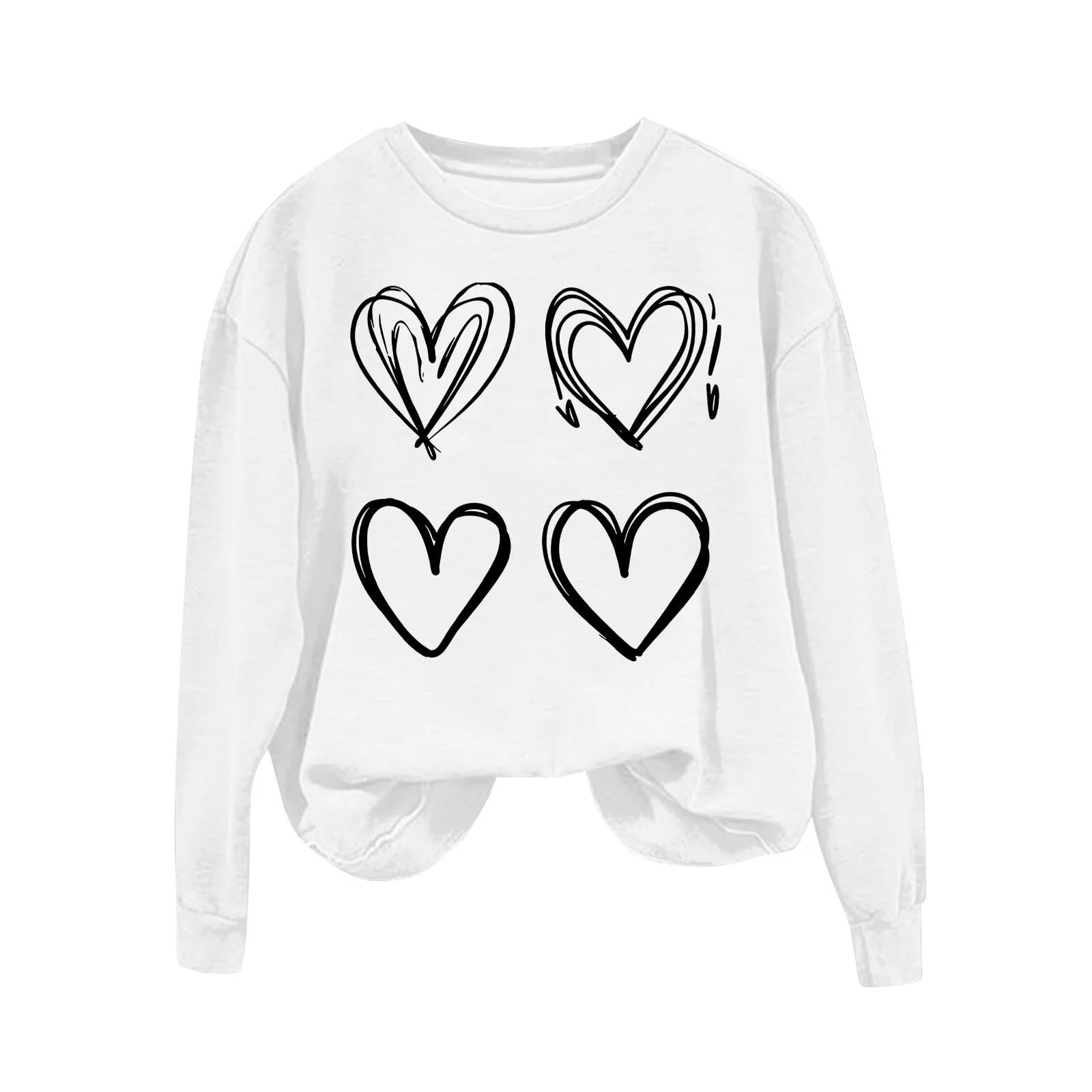 Свитшот Женский Стильный Рождественский 2025 Осень-Зима с принтом, длинными рукавами, круглым вырезом, оверсайз, больших размеров, фото №4