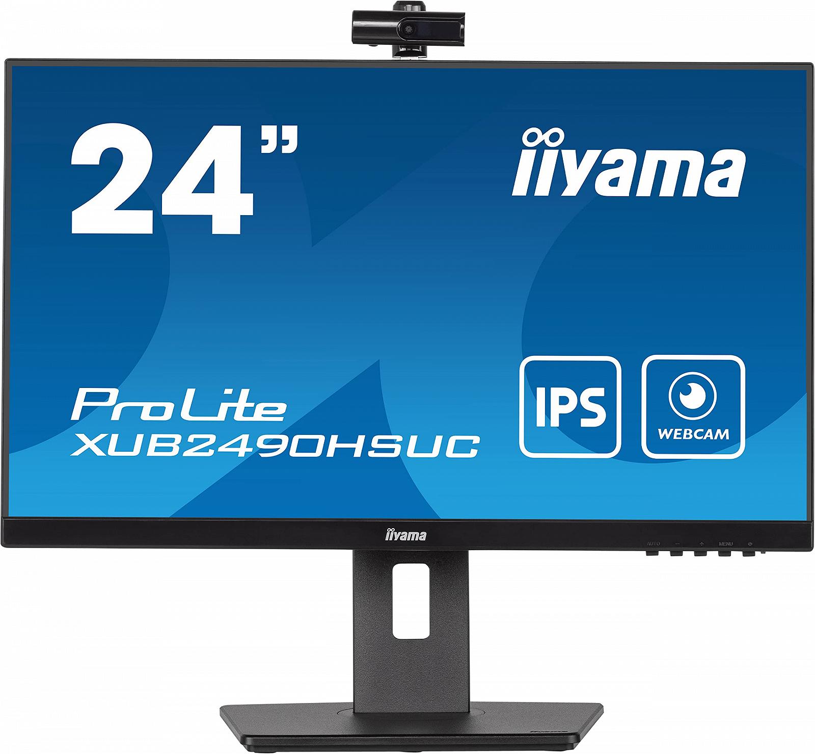 Монитор iiyama Prolite XUB2490HSUC-B5 60.4 см 23.8 дюйма IPS LED FullHD VGA HDMI DP USB 2.0 Slim Line с регулировкой высоты Поворот Вебкамера Черный, фото №1
