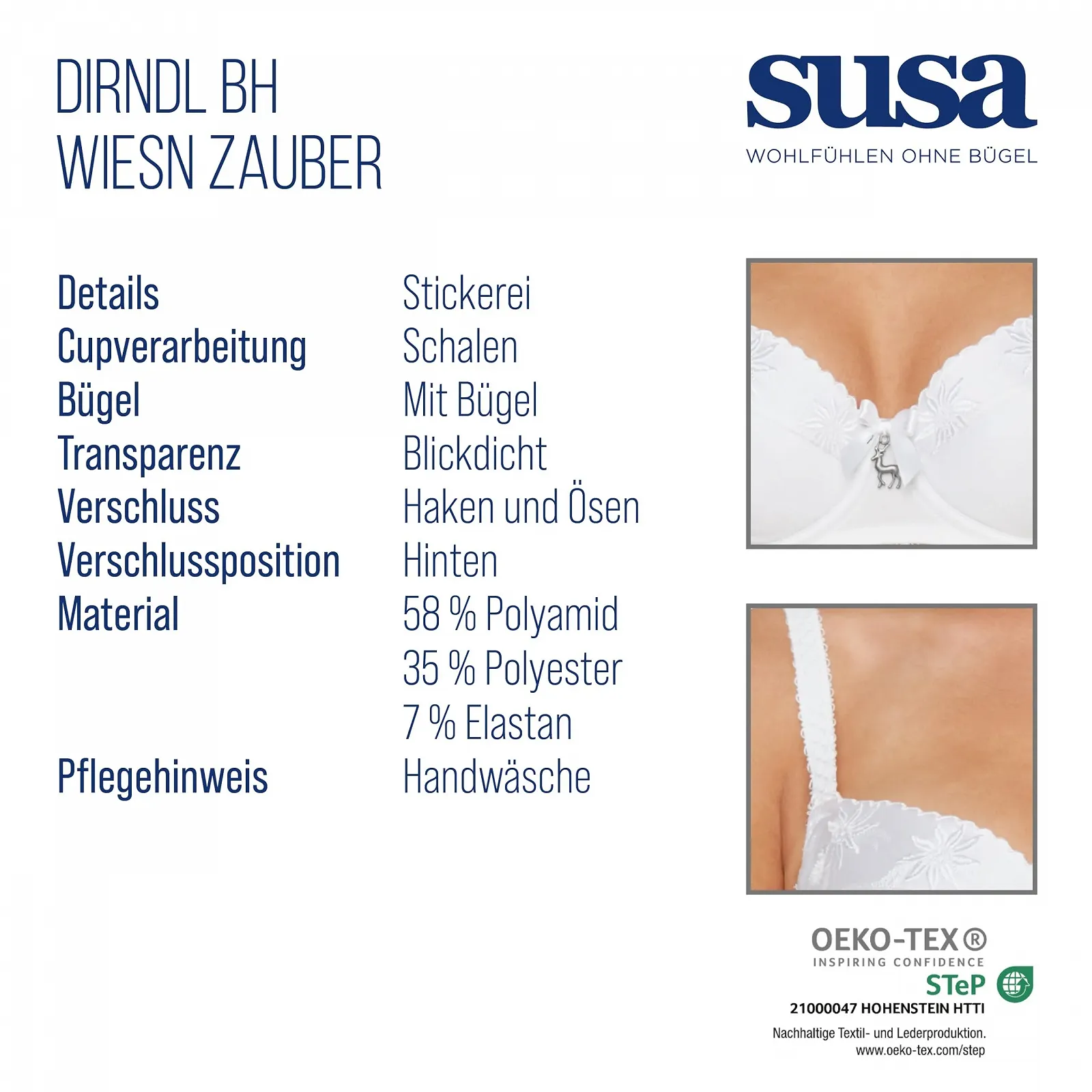 Бюстгальтер Push-Up SUSA Wiesn-Zauber Dirndl з кісточками об'ємні чашки з 3 частин, фото №5 Бюстгальтер Push-Up SUSA Wiesn-Zauber Dirndl з кісточками об'ємні чашки з 3 частин, фото №5