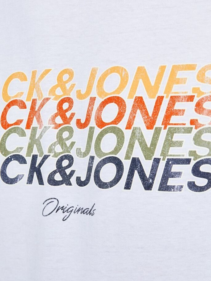 Футболка JORBRADY TEE SS CREW NECK SN 12205503-Bright -Fit:STD/SOLID Jack&Jones Білий S, фото №4