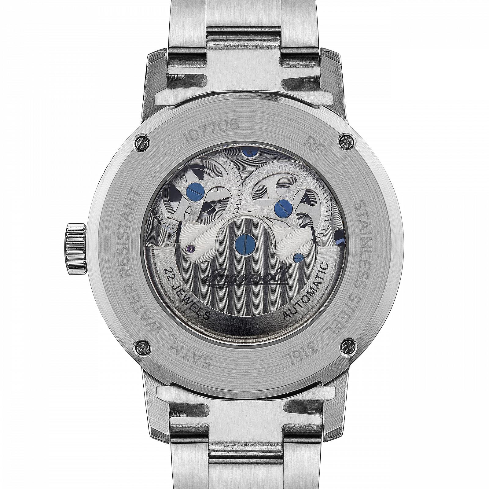 Годинник Ingersoll The Jazz Men's 42mm Automatic Moon Phase з скелетованим циферблатом та браслетом з нержавіючої сталі, фото №4