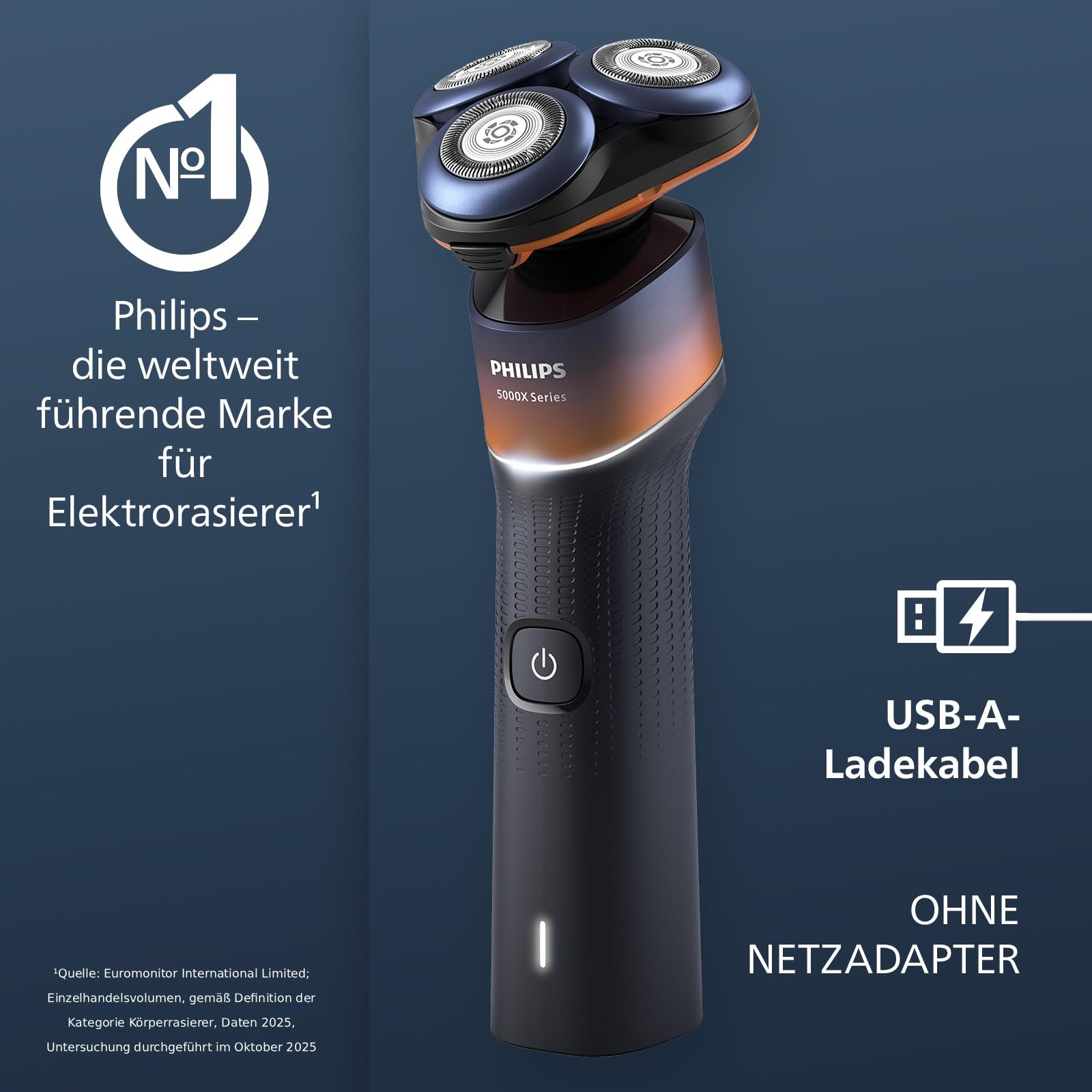 Электробритва Philips Shaver Series 5000X X5012/00 влажное и сухое бритье Skin Protect 360° гибкая головка Черный, фото №2