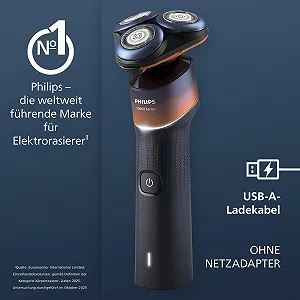 Електробритва Philips Shaver Series 5000X X5012/00 вологе та сухе гоління Skin Protect 360° гнучка голівка Чорний synthetic.ua - Фото 1