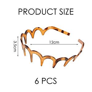 Обруч для волос пластиковый с зубцами черный и янтарный synthetic.ua - Фото 1