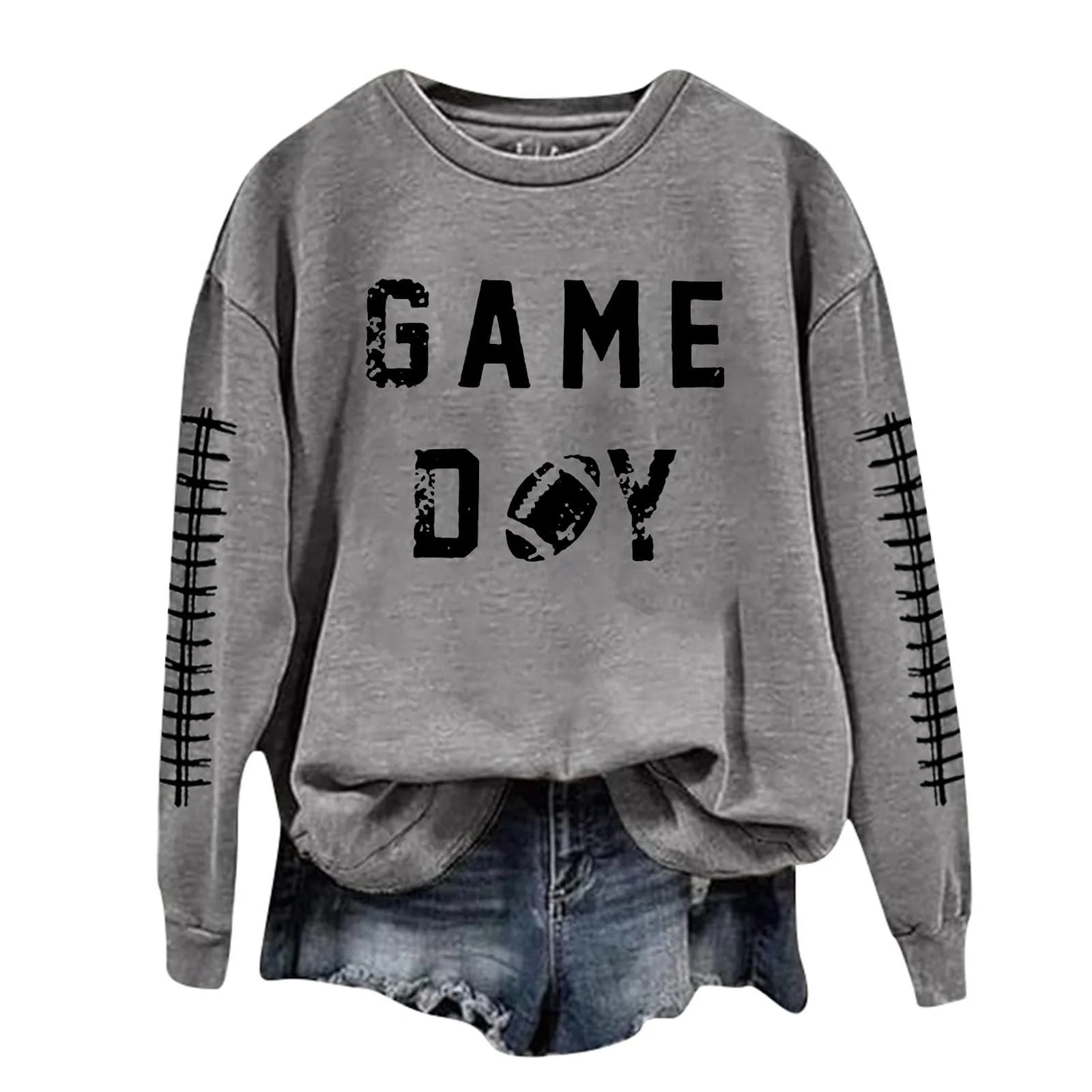 Спортивная Толстовка Женская С графикой Длинный рукав Свободный крой Осень, фото №1