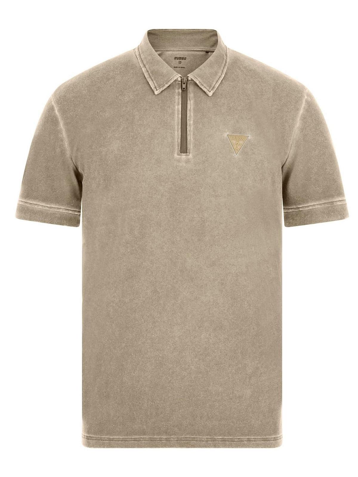 Мужское поло Guess - Steno Short Sleeve Polo Бежевый - M, фото №1