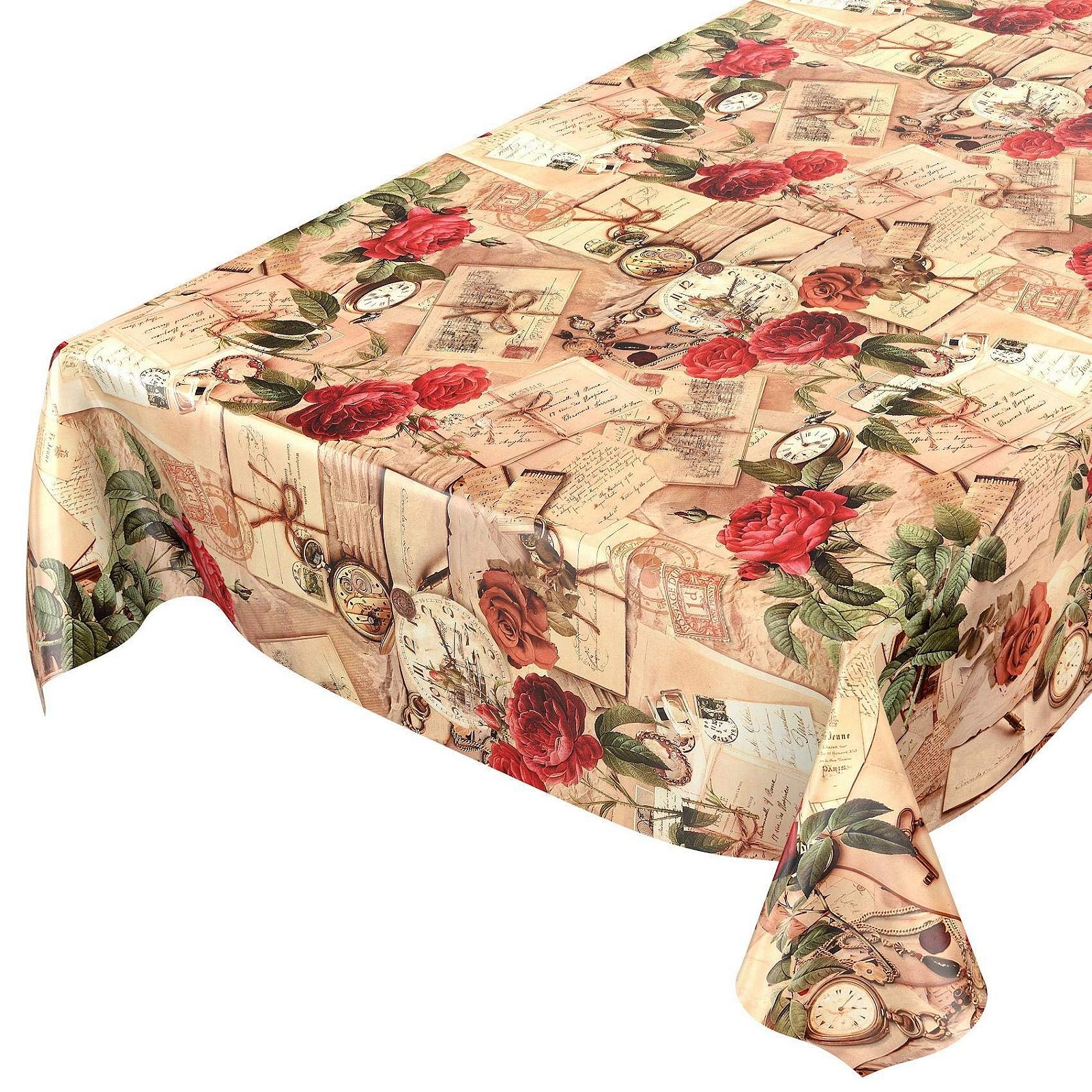 Скатертина-клейонка ANRO Country House Roses Letters кругла 120 см, фото №5