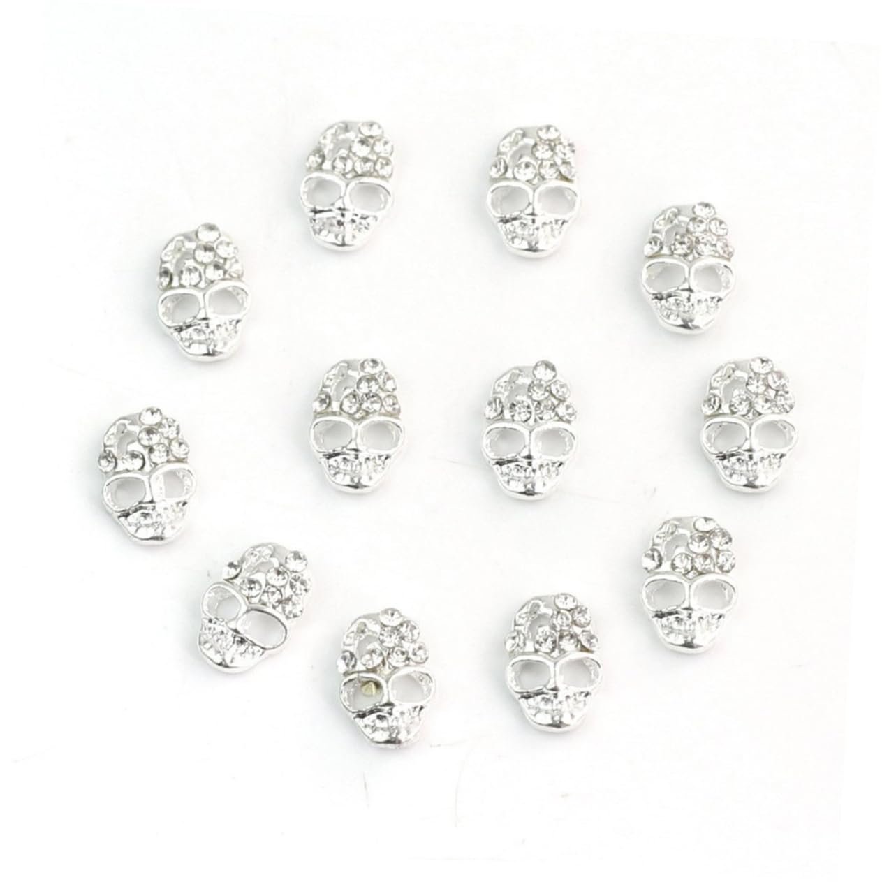 Наклейки на ногти FRCOLOR 12 шт., Стразы, наклейки на ногти на Хэллоуин, украшения для ногтей, готические черепа, подвеска на ногти в форме черепа, винтажная 3D маска, фото №1