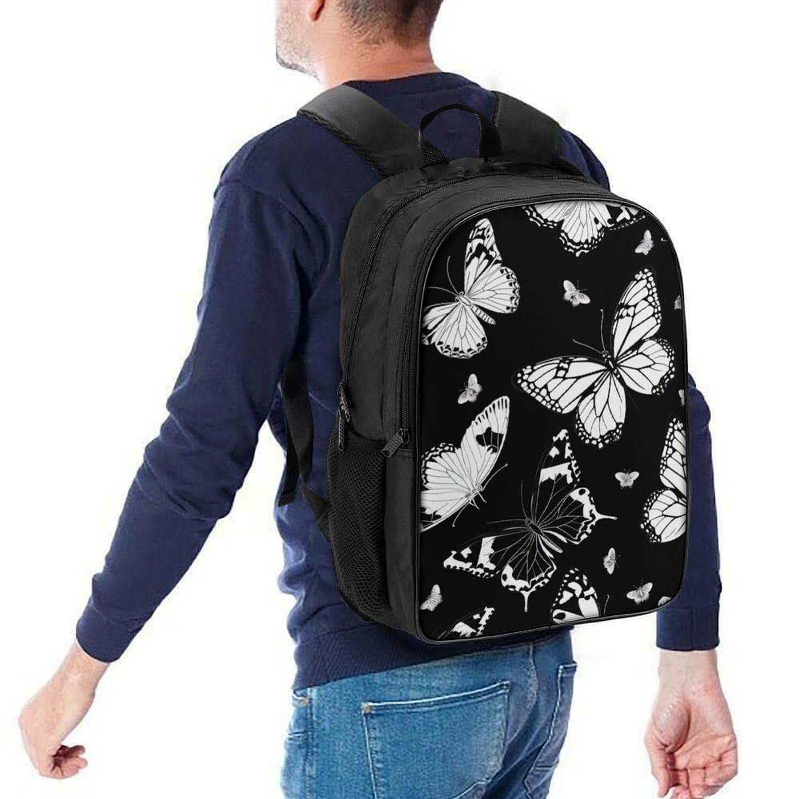 Школьный рюкзак MXRMXR Butterfly для девочек и мальчиков, эргономичный дизайн, кампусный рюкзак для подростков, модный, 40x28x16 см, фото №5