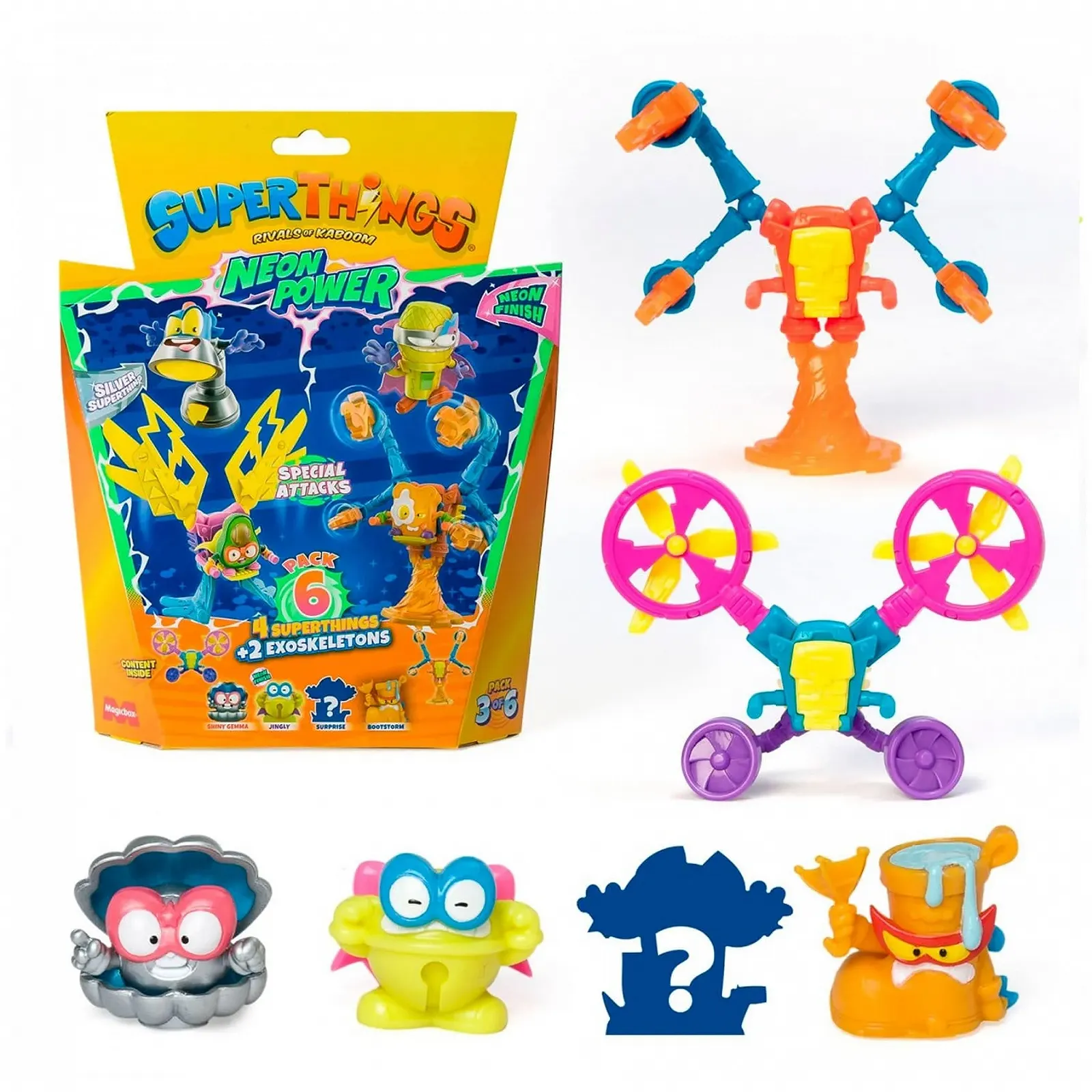 Набір фігурок Magic Box SuperThings Neon Power 6 штук (4 фігурки та 2 екзоскелети), фото №4