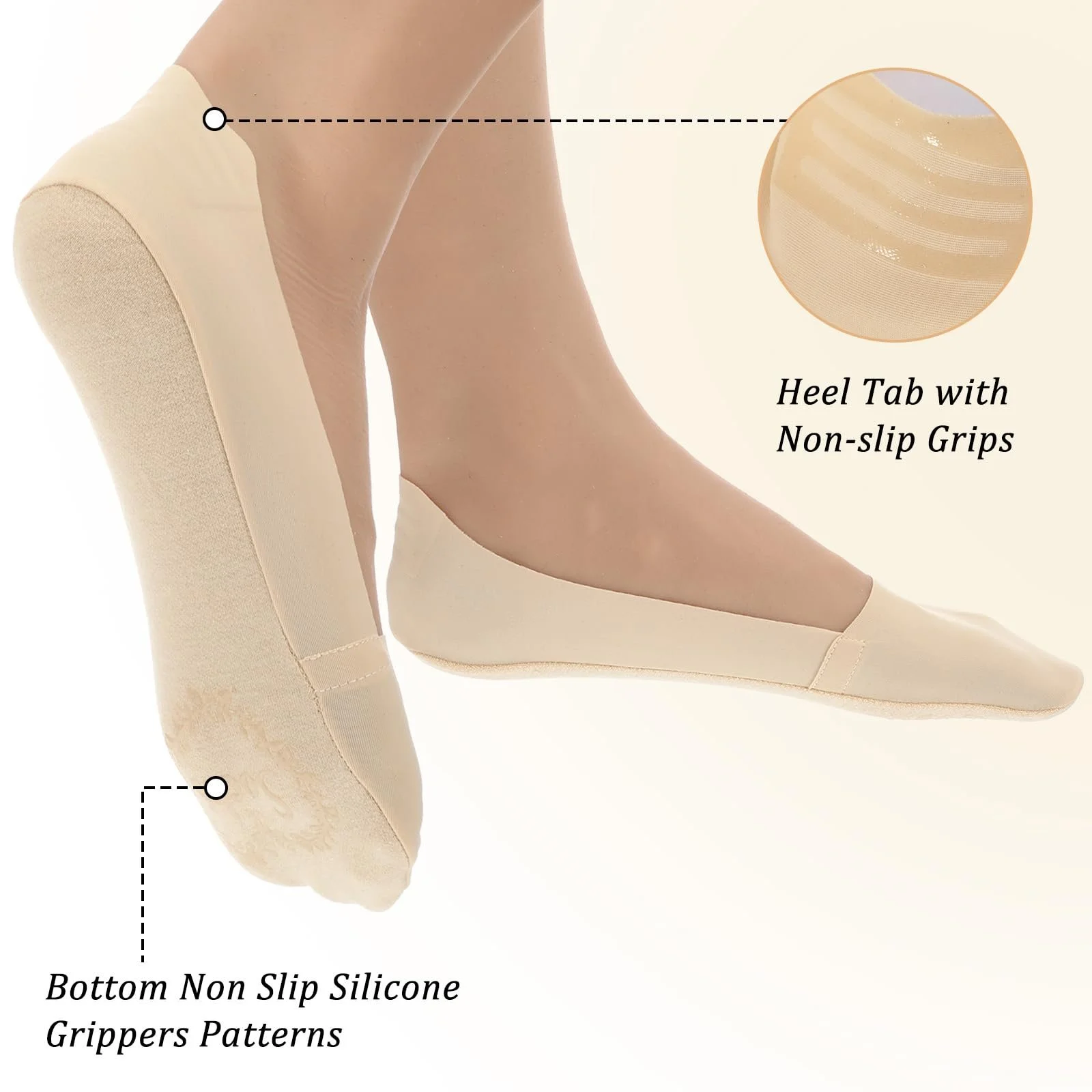 Комплект шкарпеток-слідків 6 пар, 35-40, один розмір, фото №8