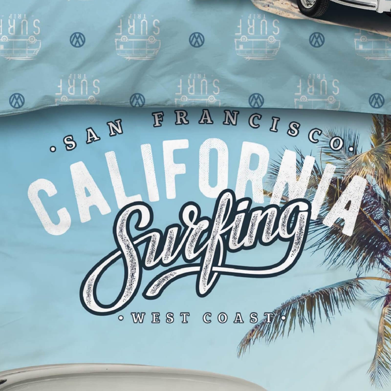 Постільна білизна SkyBrands Volkswagen VW Bulli T1 California Surfing Blue Renforcé, 135 см x 200 см, фото №4