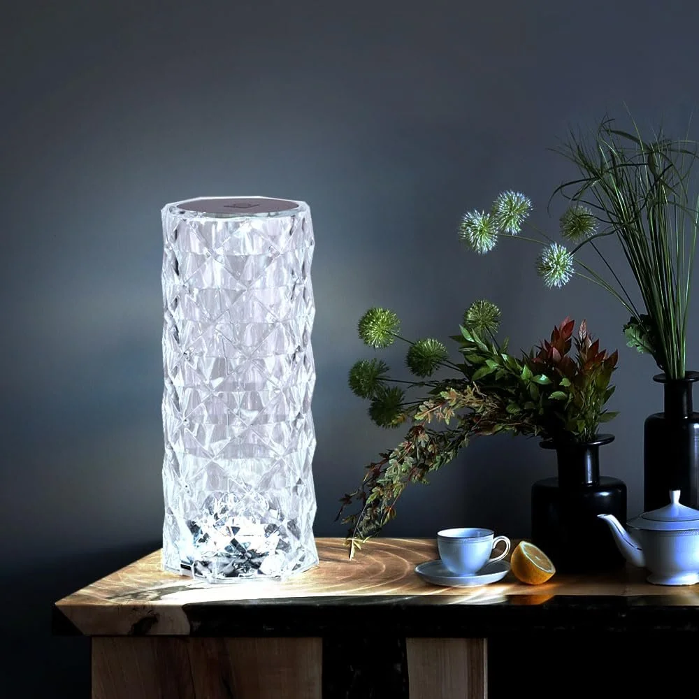 Настольная лампа GLOBO LIGHTING LED Dimmable Crystals USB 21 см Silver-Clear, фото №4